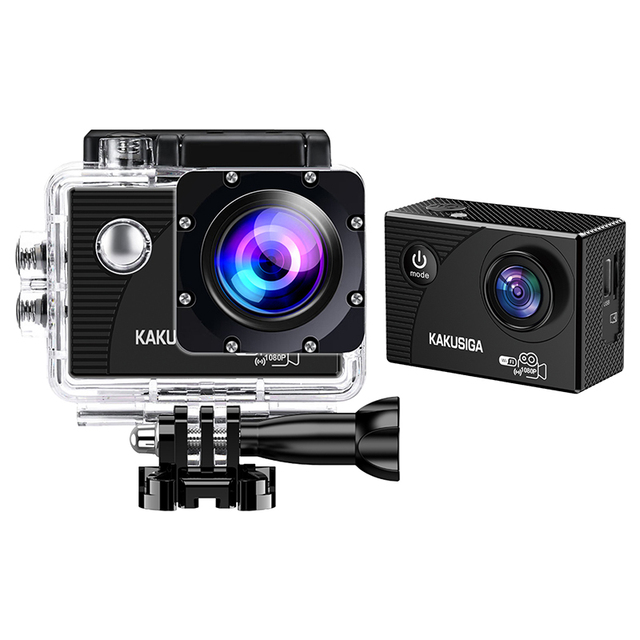 KAKUSIGA Sport Camera 900mah 2-inch IPS Display 1million Pixel Camera Recording Beautiful Life with Waterproof Shell for Riding