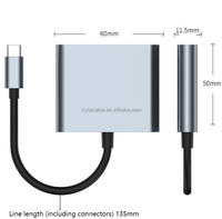 Stasiun Dok 4K 60hz 30Hz, Hub USB-C tiga dalam satu Tipe C dengan Transfer Data pengisian PD Aluminium tahan lama