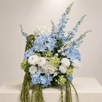 Boule de fleurs artificielle en soie bleue PPS, 45 cm, pour décoration de centre de table de mariage et événements – Grande Vente