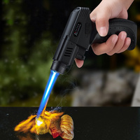 Briquet torche rechargeable au gaz de flamme de jet portatif créatif pour la cuisine de barbecue