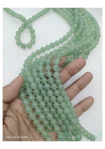 Cuentas de Cristal Verde Natural de 6mm, 8mm y 10mm, Ágata Redonda Mirani de Rajasthan, Tema Amor - Product Image 2