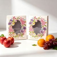 Boîte cadeau en papier ondulé grande capacité, style jardin, en carton kraft naturel pour l'emballage des fruits