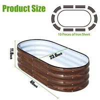 Boîte de jardinière en acier portable de haute qualité grands lits de jardin surélevés ovales galvanisés extérieurs pour une utilisation intérieure/extérieure pour les légumes