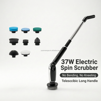 Nettoyeur électrique rotatif à couple élevé 300 tr/min, double vitesse, sans fil, pour douche, avec longue poignée réglable, IPX7