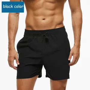 2022 Hot Sale Summer Solid Color Quick Dry Polyester And Spandex Beach Plus Size Men's Swim Shorts