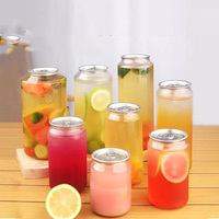 Boîtes en PET jetables, emballage alimentaire pour sodas, jus, boissons énergisantes et thé au lait, boîtes de boissons transparentes avec bouchon à clip en aluminium