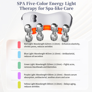 Rodillo Masajeador Facial 4 en 1 Antienvejecimiento, Rejuvenecimiento de la Piel, Microcorriente 3D, Impermeable, Eliminador de Arrugas, Herramienta de Masaje Facial para el Hogar - Product Image 2