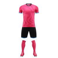 Maillots de football unisexes personnalisés, ensembles d'uniformes d'équipe, tricotés 100% polyester, respirants, écologiques, anti-plis, manches courtes