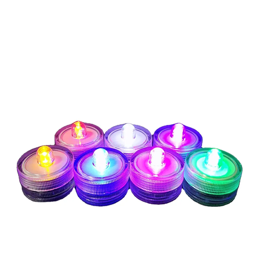 Wholesale cheap custom wedding decoration christmas submersible round waterproof floating plastic flameless led candle for party