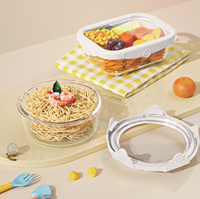 Contenants de stockage pour aliments pour animaux de compagnie avec couvercle hermétique, bols de préparation des repas étanches, compatibles micro-ondes, boîte à lunch durable pour conserver la fraîcheur