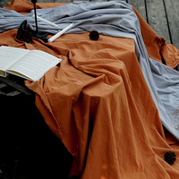 OWENIE – couvertures de table rétro françaises en coton coloré orange, décoration de mariage, nappe plissée
