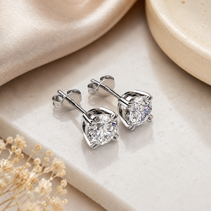 Orecchini a perno con cristalli rotondi incastonati per donna, accessori classici minimalisti per l'uso quotidiano - Product Image 6