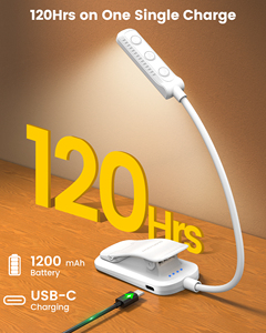 Lampe de lecture portable à 13 LED, 1200 mAh, rechargeable, à clipser, <span class=keywords><strong>pour</strong></span> la protection des yeux, idéale <span class=keywords><strong>pour</strong></span> les voyages et les cadeaux, <span class=keywords><strong>prix</strong></span> de gros. - Product Image 5