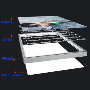 Marcos de fotos personalizados para interiores, caja de luz LED de tela sin marco para publicidad, gran oferta