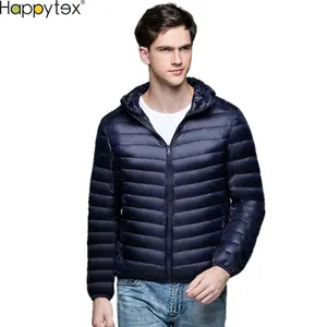 Hot Sale Custom Soft Waterproof Light Weight Plus Size Winter Duck Down Jacket Hooded Coat For Men Puffer Jacket Outdoor