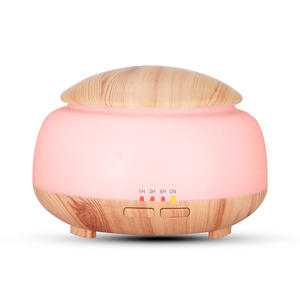 Creative Wood Grain Aroma Diffuser 300Ml Ultrasonic <b>Humidifier</b> With Led Light Touch Control For Home Bedroom - Product Image 1