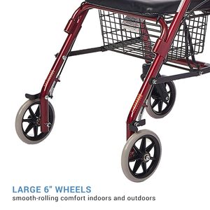 Lumex Junior Rollator pour personnes âgées Walkabout Narrow Rolling Walker avec siège pour la thérapie de réadaptation dans les petits espaces - Product Image 3