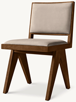 Chaise de salle à manger moderne de style américain Rhoohill, couleur personnalisée, en bois de chêne blanc avec tissu en lin, pour l'intérieur