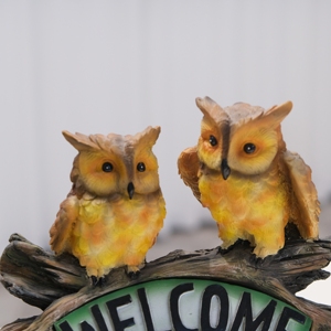 Không Thấm Nước Ngoài Trời Nhựa <span class=keywords><strong>Owl</strong></span> Bức Tượng Với Năng Lượng Mặt Trời Ánh Sáng Chào Mừng Bạn Đồ Trang Trí Sân Vườn Kim Loại Động Vật Bức Tượng Cho Vườn - Product Image 2