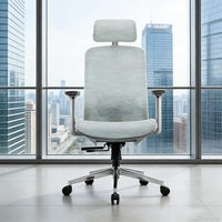 Chaise de bureau ergonomique personnalisable pour cadres, dossier haut, design pivotant en maille