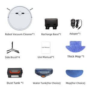 Robot Aspirador con Autorecarga, Control por Aplicación, Tanque de Agua, Función de Limpieza Húmeda, Succión de 1000 Pa, Barredora Eléctrica - Product Image 5