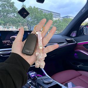 Light Luxury Crystal Bear Keychain Fashion Car Key Pendant Cute Bag Charm