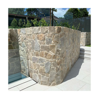 SHIHUI Pierre Naturelle Jaune Tigre Quartzite Texturée Forme Libre Revêtement Mural Extérieur en Pierre Empilée