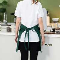 Tablier court imperméable en toile avec logo personnalisé et 3 poches pour serveur, serveuse ou pâtissier
