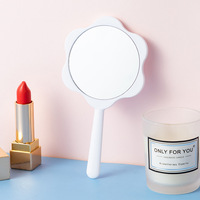 Mini miroir cosmétique portable en forme de fleur miroir de poche de maquillage simple face personnalisé cadeau promotionnel pour les amoureux de la beauté