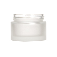 Pot en verre givré transparent de luxe de 50 ml avec couvercle à vis en or rose, récipient cosmétique rond rechargeable de 10 g pour crème pour les yeux et le visage