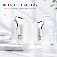 Injecteur d'oxygène haute pression pour le rajeunissement de la peau, pulvérisateur facial à jet d'oxygène hydratant avec lumière rouge et bleue pour usage domestique et professionnel