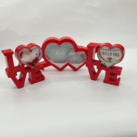 Cadre photo en acrylique en forme de cœur LOVE, remplissage personnalisé de paillettes, ornement de bureau, décoration anti-stress pour cadeaux de la Saint-Valentin
