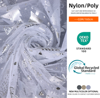 Tissu en filet 100 % polyester blanc, respirant, léger (1 mm, 25 g/m²) pour robes de soirée et robes à sequins, tissu tulle, tissu dentelle