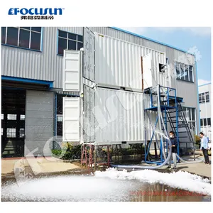 20Tons flake ice machine + 10tons containerized automatic rake type cold room + snow crushing for snow ice making machine