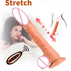 Vibrator Penis Dildo wanita realistis mainan seksi Stimulator wanita Dildo g-spot pemanas dan peregangan untuk Lesbian