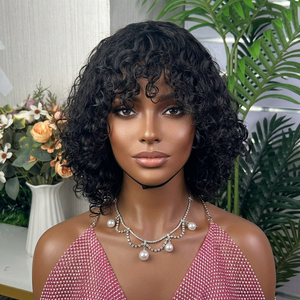 Peluca con flequillo SDD Water Curl 100% cabello humano - Product Image 1