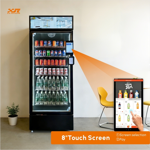 Smart Electronic Fridge Intelligence Snack Drink Freezer Outdoor AI Vending Machine Touchscreen Cloud-Based Management for Foods