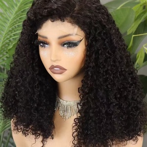 FH C Part Pixie Curly Human Hair <b>Wig</b> 5x5 Glueless Lace <b>Front</b> <b>Wig</b> with Forehead Curly Baby Hair - Product Image 5