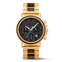 Jam Tangan Kayu Multifungsi Kronograf Pria Model Terbaru Tren Fashion, Jam Tangan Kayu Quartz Kustom