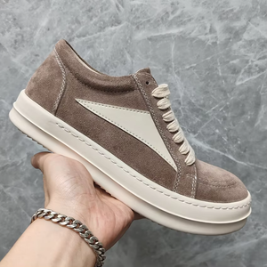 Chaussures décontractées pour hommes de créateur, en cuir véritable de haute qualité, respirantes, style skateboard, semelle épaisse, à lacets, style urbain - Product Image 1