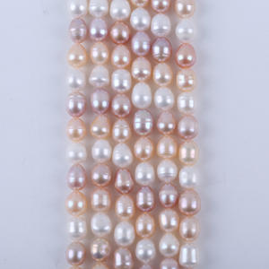 Perlas de Agua Dulce Cultivadas en Forma de Arroz de 8-9 mm, Color Blanco y Morado Mixto, para Bisutería DIY - Product Image 3