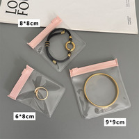 Emballage d'accessoires de bijoux en plastique souple, vente en gros, matériau PE, sac de rangement pour bijoux transparent imperméable avec fermeture éclair pour bracelets