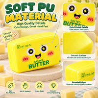 Vente en gros de jouets squishy en forme de beurre à 10 expressions, en PU souple, à remontée lente, avec visage mignon, anti-stress