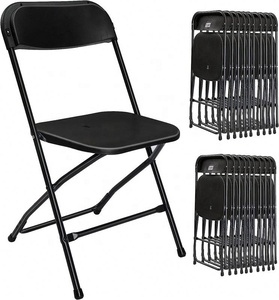 Silla Plegable de Jardín Barata para Exteriores, Capacidad de Peso de 600 Lbs, Asiento de PP Apilable, Acero de Aluminio, Plástico Blanco para Eventos - Product Image 2