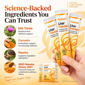 Kelaen Liver Protection Jelly Stick Functional Supplement with Milk Thistle Curcumin Piperine <strong>MGO</strong> <strong>Manuka</strong> <strong>Honey</strong> - Product Image 3
