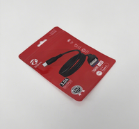 Pochette d'emballage personnalisée pour câbles, avec fermeture éclair, impression hélio, fenêtre de visualisation, pour câbles USB, étanche à l'humidité, avec film holographique, pour écouteurs
