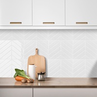 Carreaux muraux autocollants VividTiles Pure White Chevron pour appartement, dortoir, amovibles, imperméables, décoration DIY