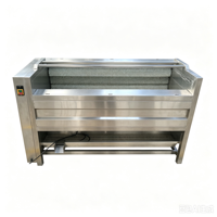 Laveuse industrielle à brosses pour légumes, machine à laver et peler les pommes de terre, les patates douces et le gingembre en acier inoxydable 304