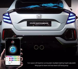ไฟท้าย TYPY แบบ Full LED อัพเกรด ไฟท้าย RGB เจ็ด<span class=keywords><strong>สี</strong></span> สำหรับ <span class=keywords><strong>Honda</strong></span> <span class=keywords><strong>Civic</strong></span> รุ่นที่ 10 RGB <span class=keywords><strong>Hatchback</strong></span> ปี 2016-2021 <span class=keywords><strong>Hatchback</strong></span> - Product Image 4
