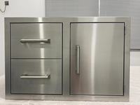 Double paroi intégrée en acier inoxydable 304, deux tiroirs, combinaison de portes, barbecue, Grill, tiroir de cuisine extérieur